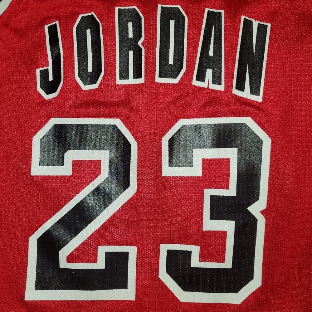 Vintage Michael Jordan Chicago Bulls Road Red Champion Jersey Size 36 - Picture 6 of 10